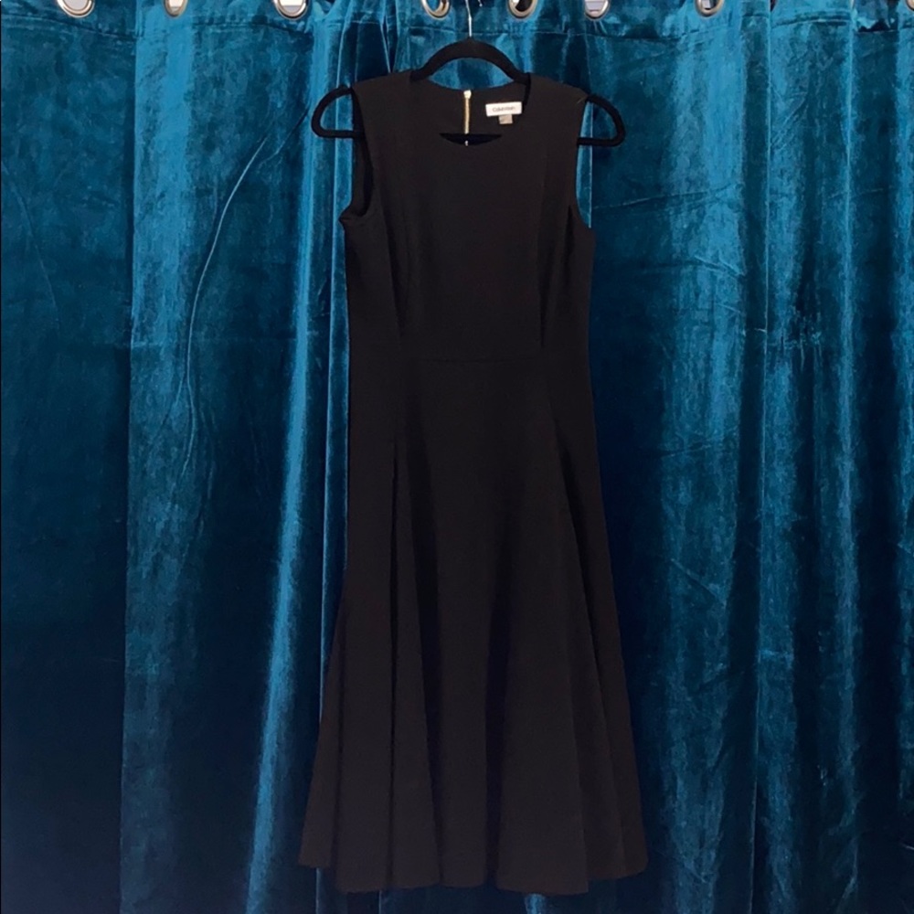 Calvin Klein Sleeveless Pocket A-Line Midi Dress